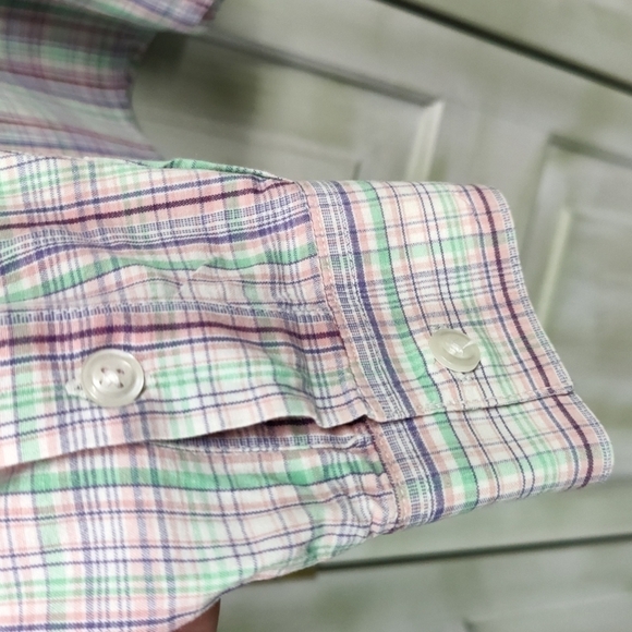 PANHANDLE Slim Western Button Down Pink/Purple/Green Paid Top, Size Medium - Picture 4 of 11